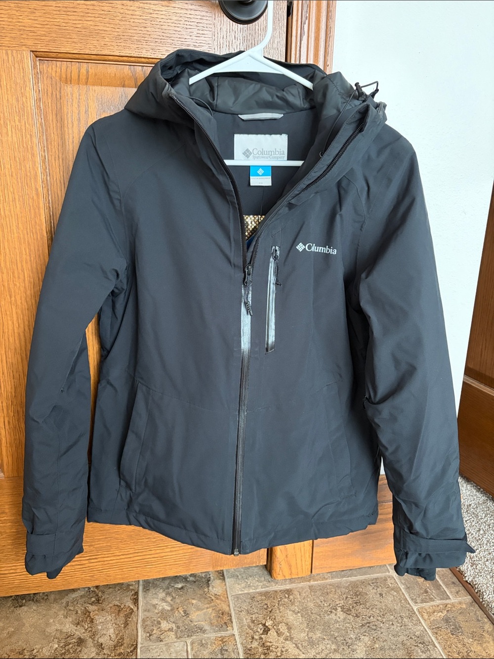 Columbia Black Hooded Waterproof Jacket